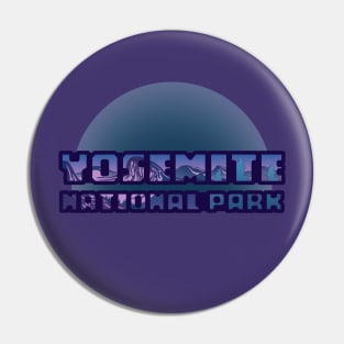 Yosemite National Park Retro Text Logo Pin