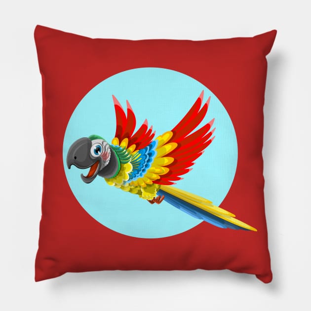 Parrot Animal Bird Wild Ara Feather Tropical Pillow by SWEIRKI