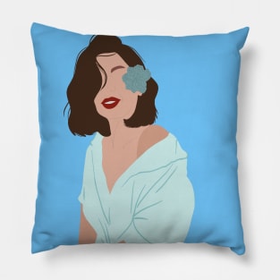 Woman at the beach 4 Pillow