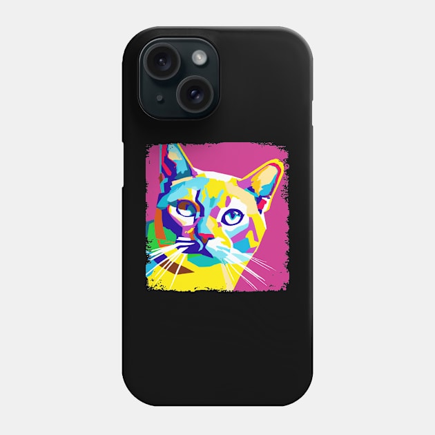 Singapura Cat Pop Art - Cat Lover Gift Phone Case by PawPopArt