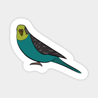 Curious Blue Parakeet Magnet