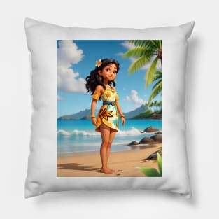 Hawaiian Girl Sticker #2 Pillow