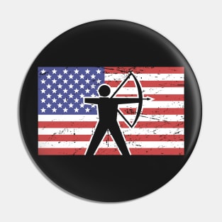 American Flag & Archery Pin