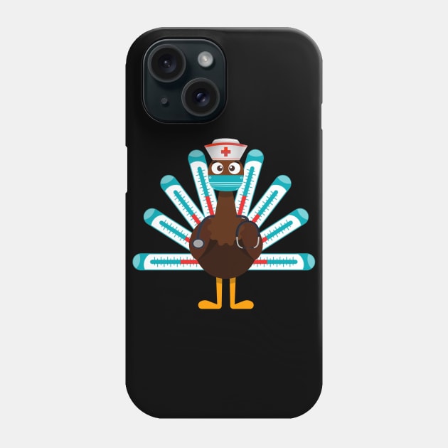 Thanksgiving nurse turkey Phone Case by Flipodesigner