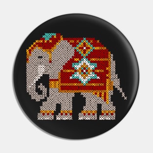 Elephant Cross Stitch Indian Kashmir Hindu Aesthetic Pin