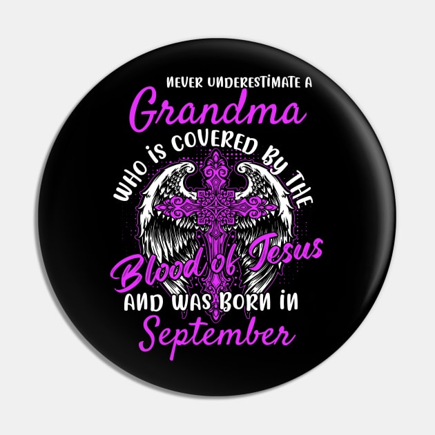 Christian Grandma who was Born in September Birthday Faith Gift Pin by ArtedPool