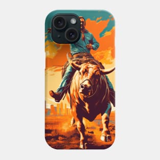 Cowboy & bull I Phone Case