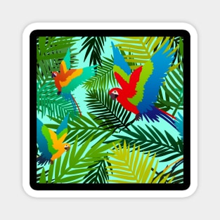 Tropical Parrot Pattern Magnet