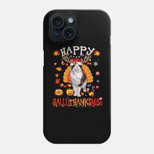 Funny Cat Happy Hallothanksmas Halloween Thanksgiving Phone Case