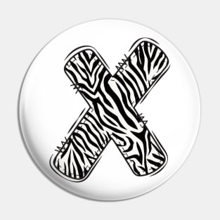 Zebra Letter X Pin