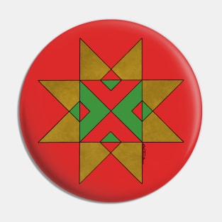 Lincolnshire Auseklis Witch Mark Red and Green Pin