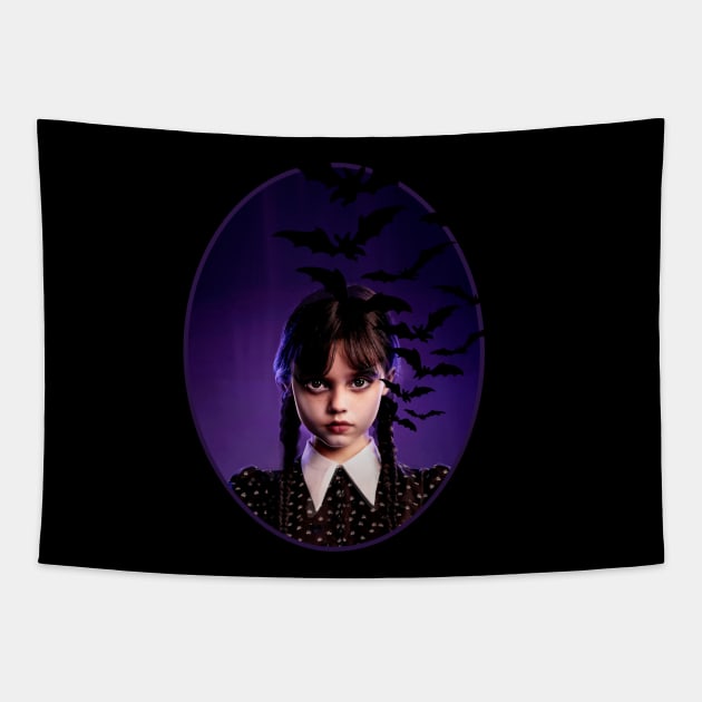 wednesday, wednesday addams, morticia, gomez, thing, jenna, Tapestry by Nekron