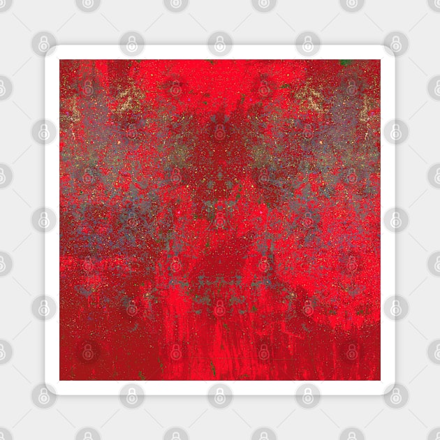 Blood Red Grunge textures Magnet by jen28