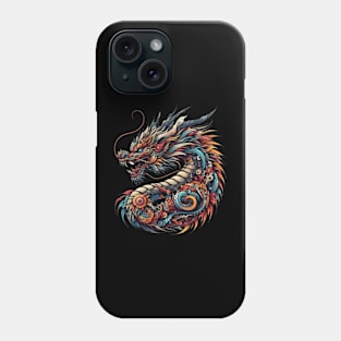 Blue Dragon, Swirling Patterns Phone Case