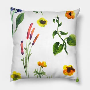 Seamless plants pattern. Floral decorative illustration Pillow