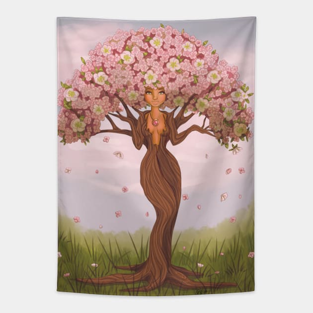 Cherry Blossom Bombshell Tapestry by thewickedmrshicks