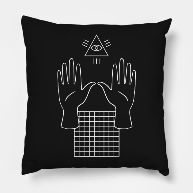 Occult Illuminati Vaporwave Pillow by MeatMan