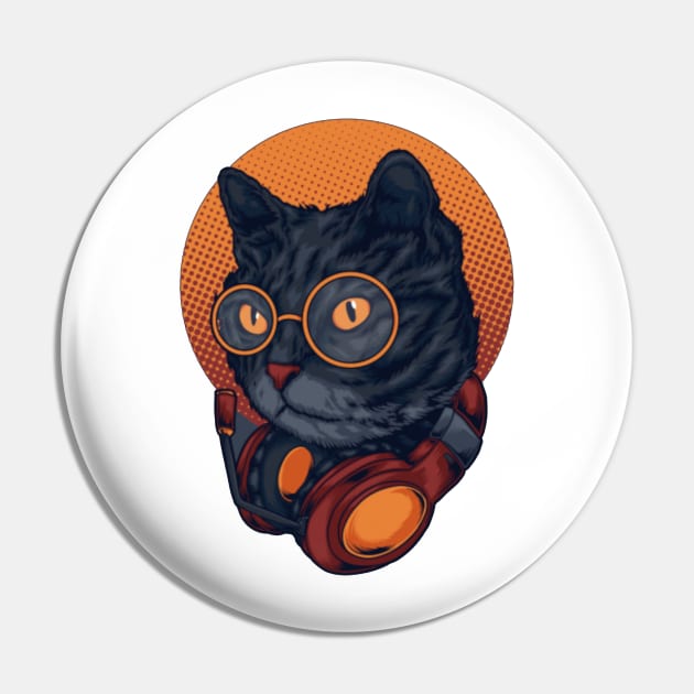 Music Cat Lover Cat Style Cat Pin by t-shiit