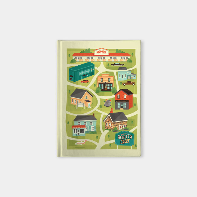 Schitt S Creek Town Map Schitts Creek Notebook Teepublic You can find the town hall building on the same street as cafe tropical on the other side of. teepublic