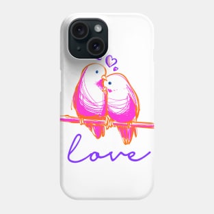 Romantic Love Birds Pink Phone Case