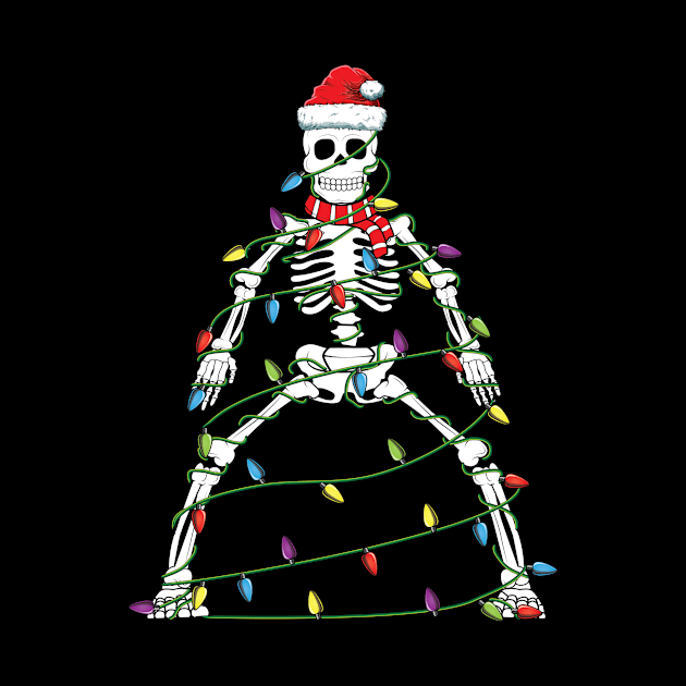 Christmas tree skeleton with santa costume- X-mas funny by tmuzaa