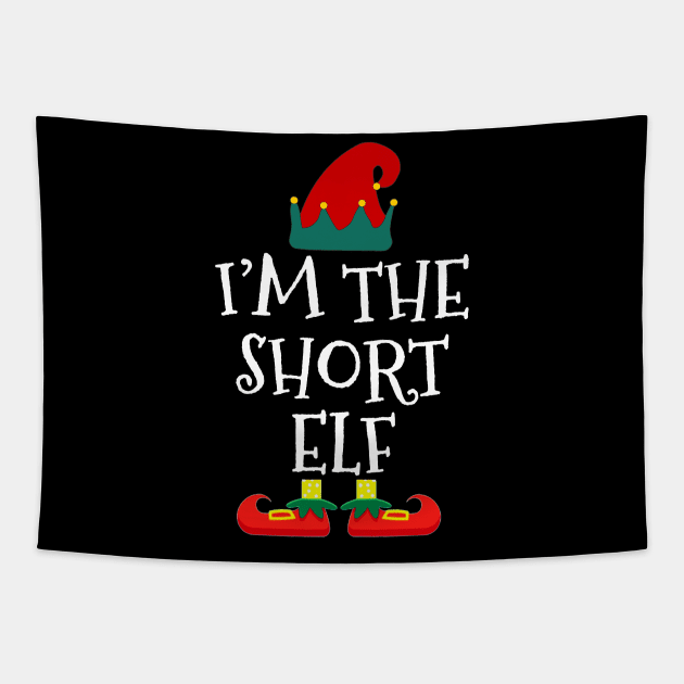 I am Short Elf Funny  Family Christmas Tapestry by TeeAaron