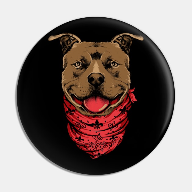 Pit Bull With Kerchief Pin by JFDesign123