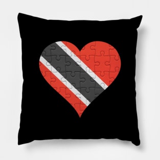 Trinidadian And Tobagoan Jigsaw Puzzle Heart Design - Gift for Trinidadian And Tobagoan With Trinidad And Tobago Roots Pillow