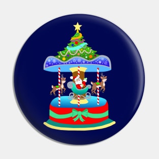 Christmas Merry-Go-Round Reindeer Carousel Pin