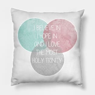 Turquoise Trinity Sunday with triple Circles abstract - Trinity Sunday Pillow