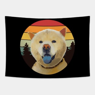 chow chow DOG FOREST RETRO PINE SUNSET Tapestry