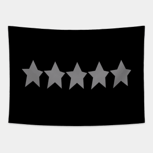 Five Silver Stars Minimal Graphic Art Tapestry