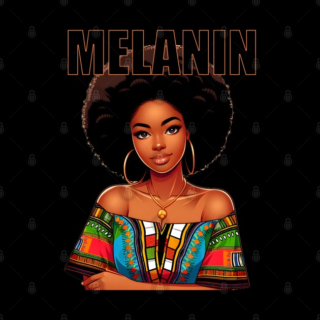 Melanin Afrocentric Black Pride Afro Queen by Merchweaver