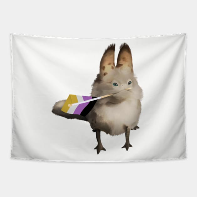 Pride Collection Loth Cat Star Wars Nonbinary Flag Tapestry by fiatluxillust