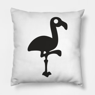 Simple Black Flamingo Pillow