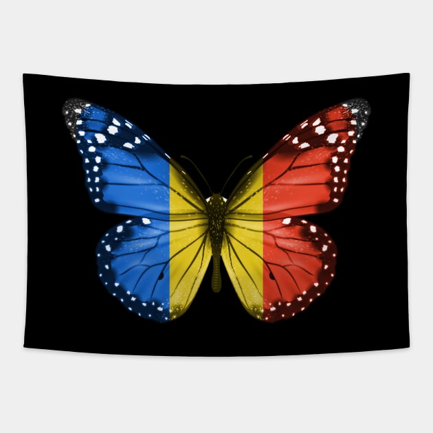 Romanian Flag  Butterfly - Gift for Romanian From Romania Tapestry by Country Flags