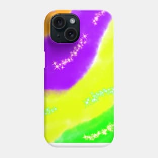 Green yellow purple orange watercolor abstract art Phone Case