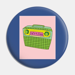 Old Colorful Stylish Retro Music Radios Pin