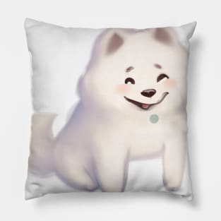 Cute Samoyed Drawing Pillow