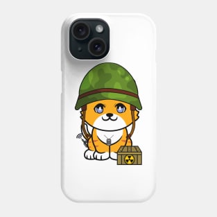 Funny orange cat is a soldier Phone Case