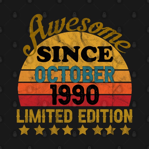 Awesome Since October 1990 31 Year Old 31th Birthday gift T-Shirt by yalp.play