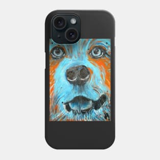 yellow lab in turquiose Phone Case