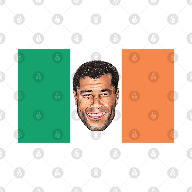 Paul McGrath with the colours of the Irish flag. by smadge