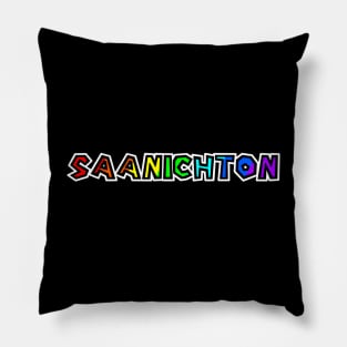 Village of Saanichton BC - Rainbow Text Design - Colourful Provenance - Tofino Pillow