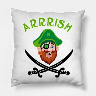 Arrish Irish Pirate  Leprechaun St Patricks Day Pillow