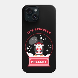 It Is Reindeer Present Penguin (Red) Phone Case