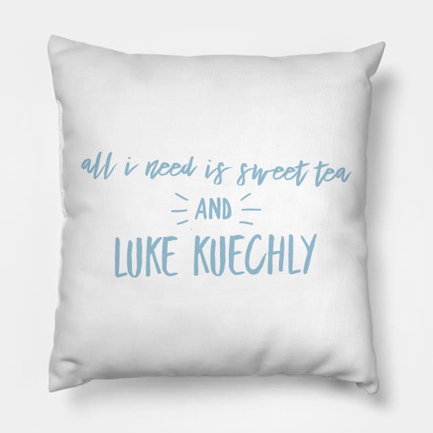 Sweet Tea & Luke Kuechly Pillow by howdysparrow