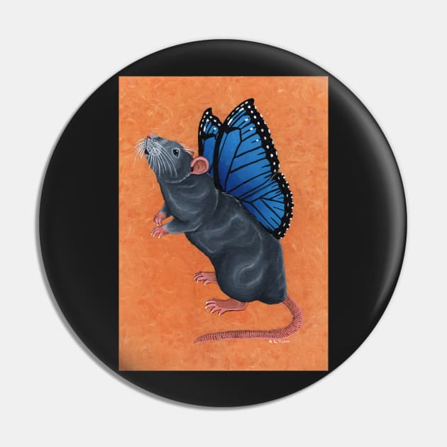 Grey Ratterfly Pin by WolfySilver