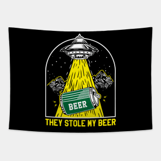 Ufo Stole My Beer Tapestry