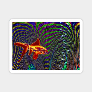 Hallucinogenic golden fish Magnet